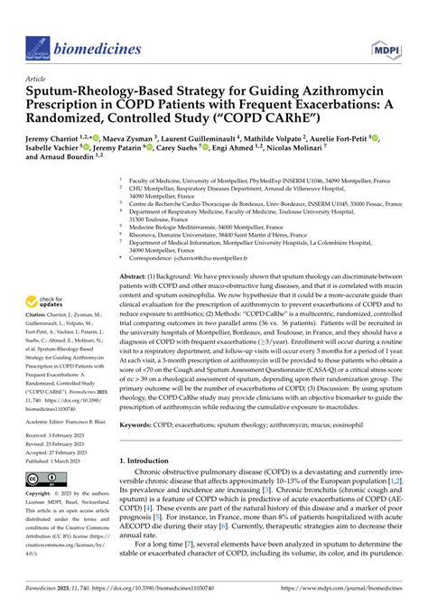 Pdf Sputum Rheology Based Strategy For Guiding Azithromycin