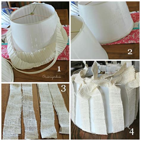 Burlap Covered Lampshade In 4 Easy Steps Onekriegerchick