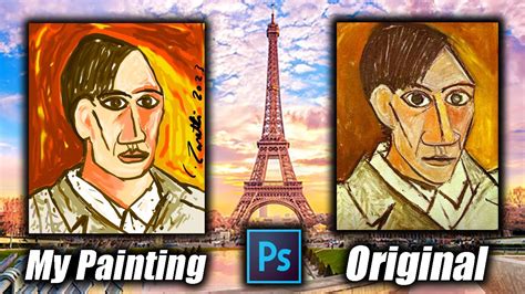 I Painted Picassos Portrait In Photoshop Digital Art Speedpainting