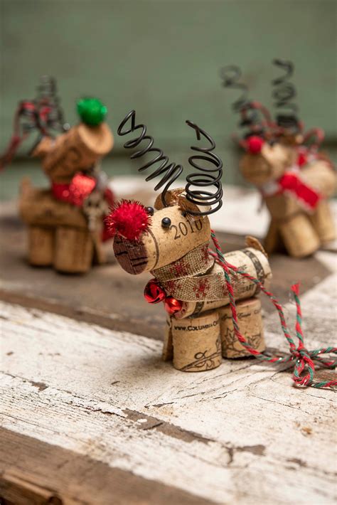 Wine Cork Reindeer Ornament Etsy Wine Cork Crafts Christmas Cork
