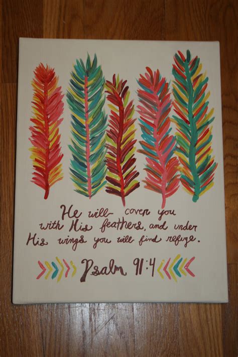 Colorful Feather Bible Verse Painting