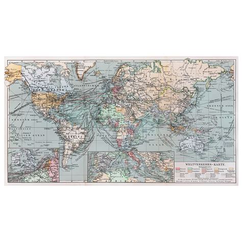 Vintage World Map Wall Mural Decal 100l X 100w Walls Need Love