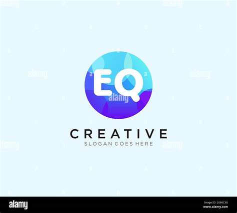 Eq Initial Logo With Colorful Circle Template Stock Vector Image And Art