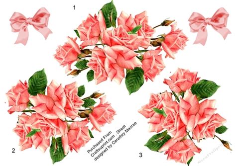 Beautiful Pink Roses Decoupage Sheet Cup7817341398 Craftsuprint