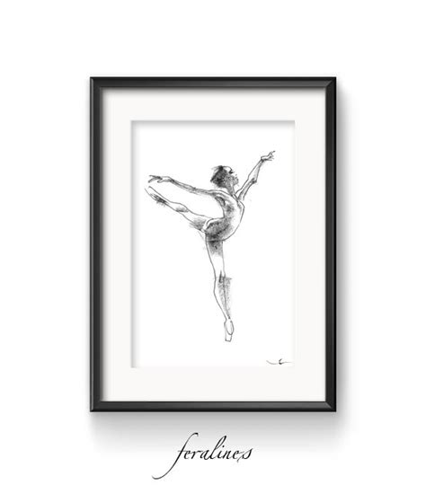 Contemporary Printable Black And White Drawing Ballet By FeraLines Black And White Drawing