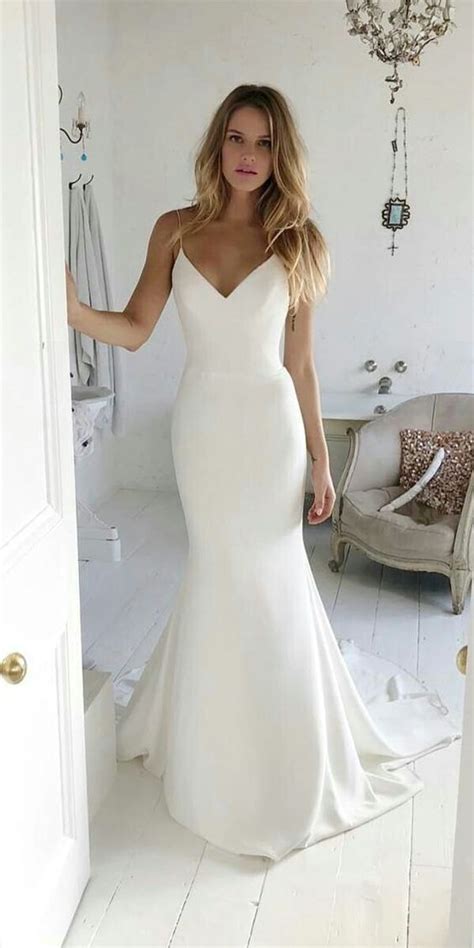 Mermaid Spaghetti Straps TOP QUALITY Satin Wedding Dress By MisDaisyStyle USD Wedding