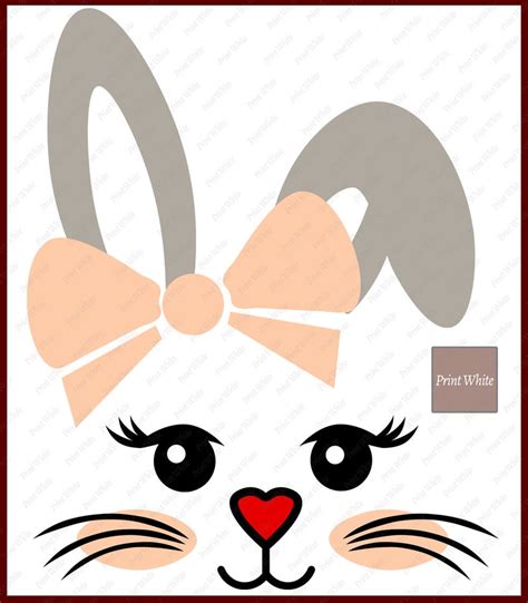 Bunny Face Svg Easter Svg Bunny Face Cut File Svg Png Etsy