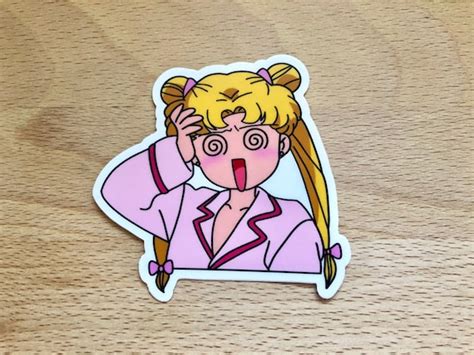 Sailor Moon Anime Girl Dizzy Confused Usagi Vinyl Sticker Etsy