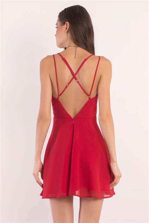 Red Skater Dress Strappy Back Dress Red Dress Skater Dress 68