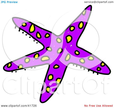 Clipart Illustration Of A Sketched Purple Starfish By Prawny 41726