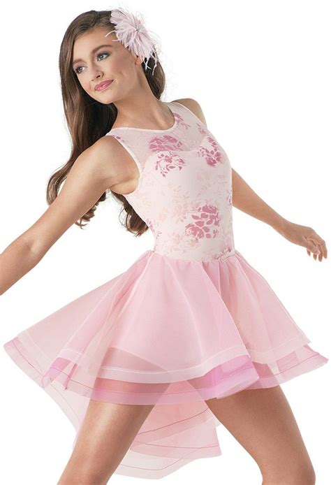 Weissman Floral Burnout High Low Dress Dance Outfits Modern Dance
