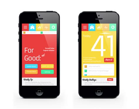 For Good: Personal Carbon Footprint Calculator app - Past Work | Carbon footprint calculator ...