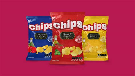 A free standing pouch of potato chips mockup with customizable background. Chips Potato Mockup and Template Packaging on Behance