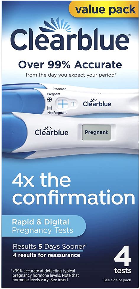 Clearblue Pregnancy Test Combo Pack 4 Count 2 Digital Pregnancy Tests