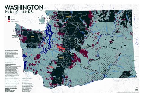 Washington Public Lands Map Etsy
