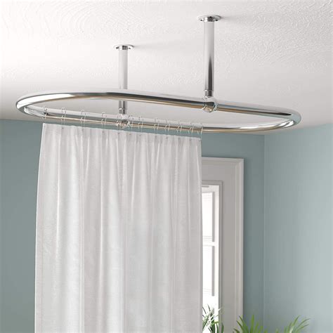 Luxury Oval Shower Curtain Rod Free Curtain Ringsceiling