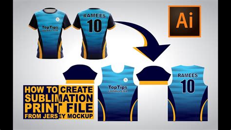 Creating Sublimation Print File From A Jersey Mockup Adobe Illustrator Tutorials YouTube