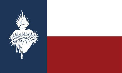 Texas Sacred Heart Of Jesus Flag