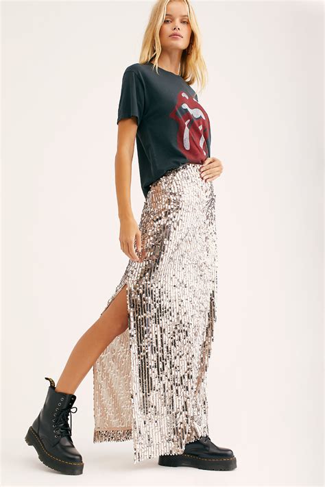 Sea Shell Sequin Maxi Skirt Sequin Outfit Sequin Skirt Outfit Maxi