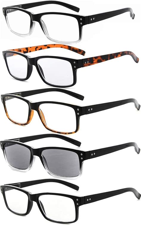 eyekepper 5 pack reading glasses for men includes reader sunglasses spring hinges