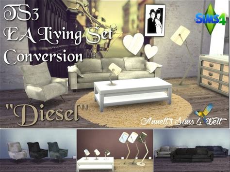 Sims 4 Ccs The Best Ts3 Ea Living Set Diesel Conversion The