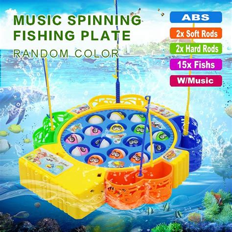Buy Mayitr Magnetic Electric Music Rotating Fishing Plate Kids Game