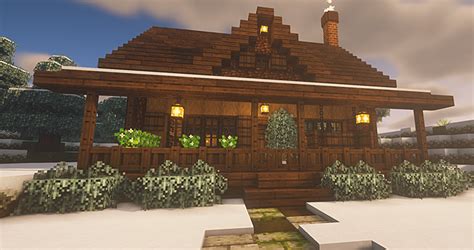 Minecraft How To Build A Winter Cabin Snowy Cottage Tutorial Ko