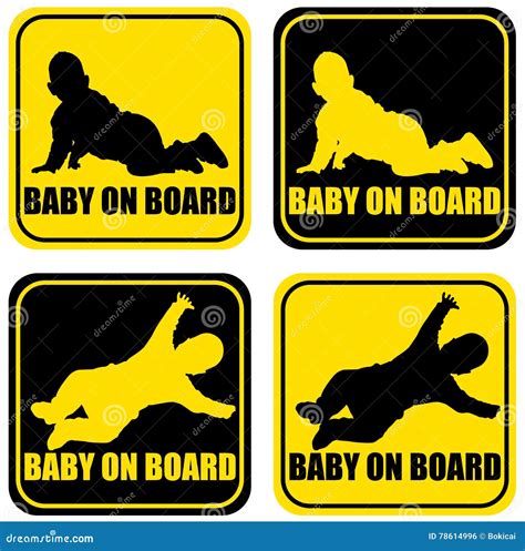 Baby On Board Label Sticker Stock Vector Illustration Of Vector