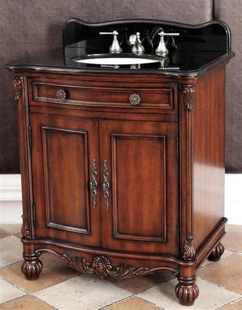 Add style and functionality to your bathroom with a bathroom vanity. 32 Inch Single Sink Bathroom Vanity with Black Granite Top ...