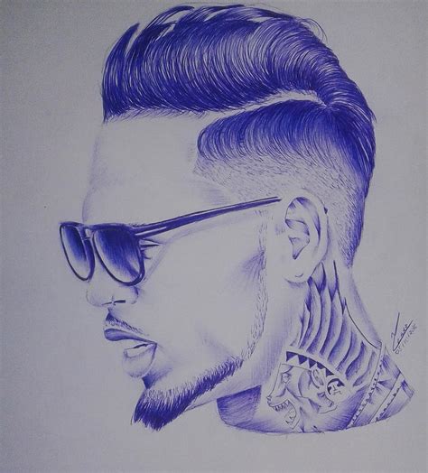Drawing Chris Brown Drawing By Wellerson Cesar Fine Art America