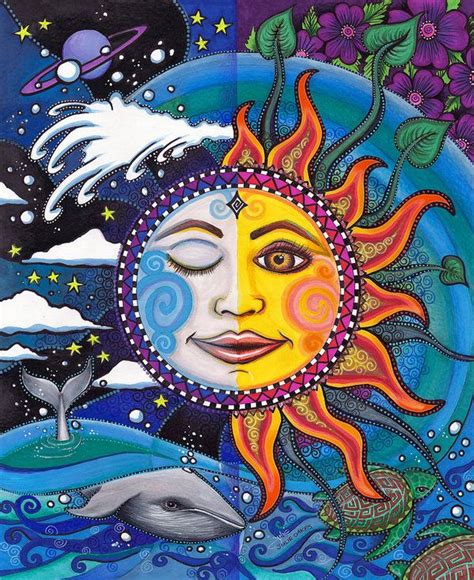 Celestial Art Print By Julie Oakes In 2021 Hippie Painting Moon Art
