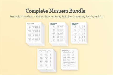 Minimalist ACNH Complete Museum Checklist Bundle Printable - Etsy Australia