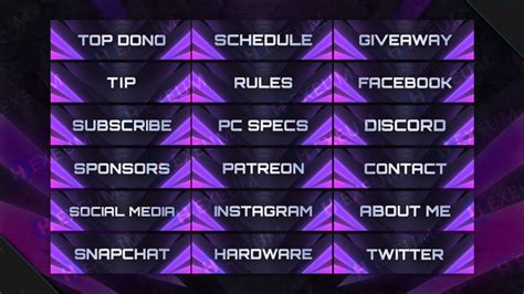 Impulse Purple Twitch Panels Channel Buttons Hexeum