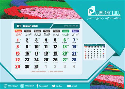 Download Template Kalender Meja 2023 Cdr Farazinux