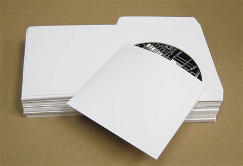 500pcs cd plastic sleeves opp plastic transparent for 14.2x12.4x1cm size cd case. Flat White Cardboard Sleeves for CD-DVD :: CD & DVD ...