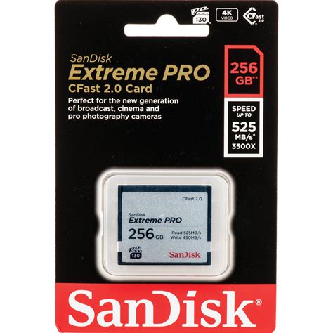 Sandisk 256gb Extreme Pro Cfast 20 Memory Card Sdcfsp 256g A46d
