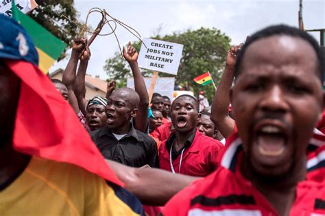 deal with u s military sets off protests in ghana the new york times