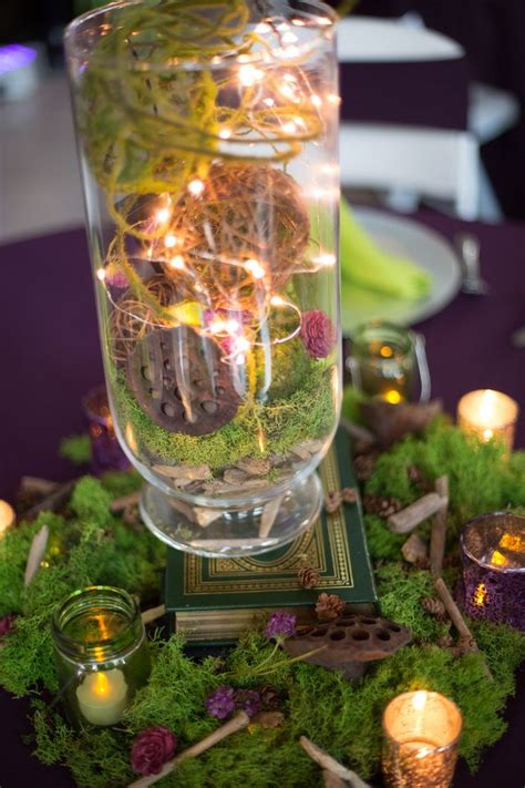 Whimsical Woodland Centerpiece Moss Balls Fairy Lights Reindeer