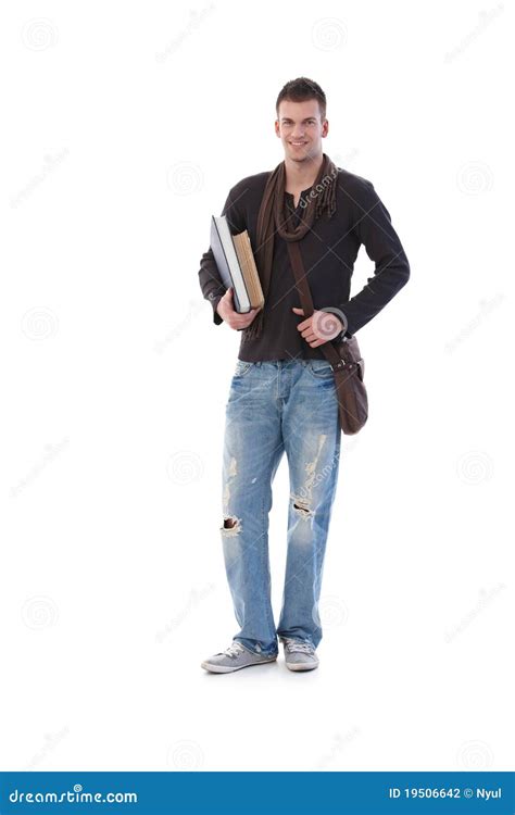 Happy Student Going To College Stock Photo Image Of Isolated Bristly