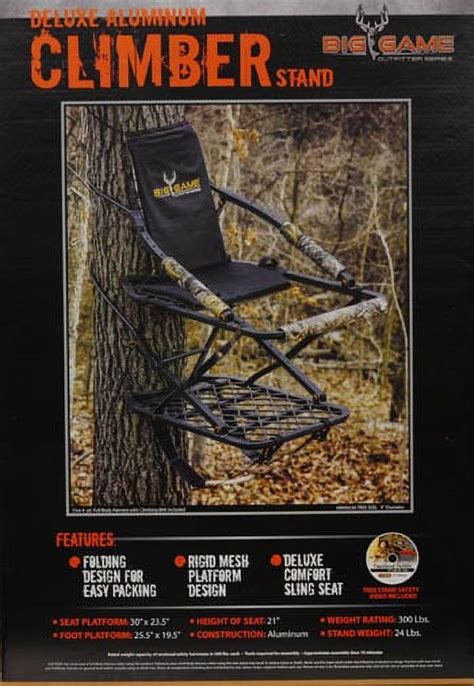 Big Game Deluxe Lightweight Aluminum Climber With Padded Cushion