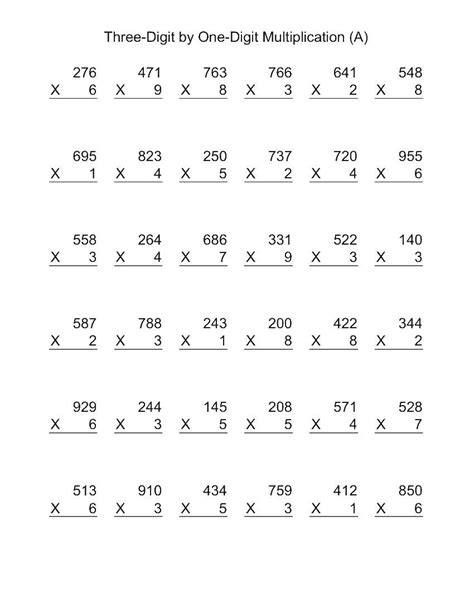 Many 4th grade children still need to practice basic multiplication tables. 4th Grade Multiplication Worksheets | Educational Craft ...