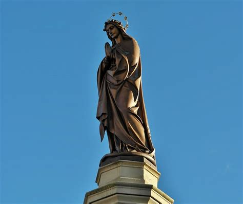 Hd Wallpaper Mother Mary Statue Sculpture Jungfau Maria Old Virgin