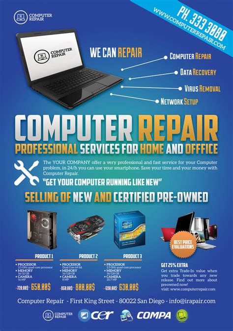 We will exceed your expectations with our service and provide. Computer Repair Flyer/Poster by Giunina on DeviantArt