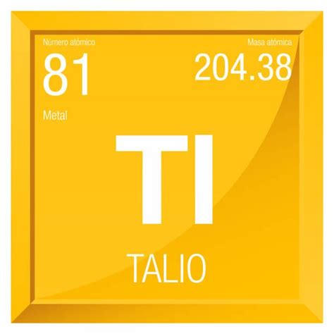 Talio Symbol Thallium In Spanish Language Element Number 81 Of
