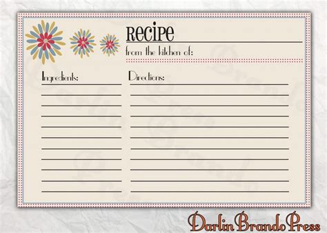 Variety of themes, all beautifully designed. Free Editable Recipe Card Templates for Microsoft Word ...