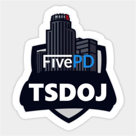 Tsdoj Fivepd Logo With Black Text Tsdoj Sticker Teepublic