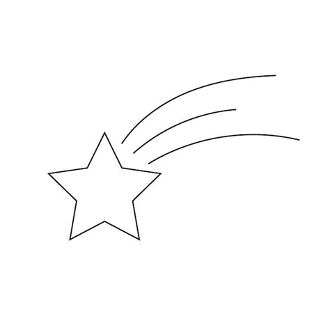 Premium Vector Outline Of A Shooting Star On A White Background