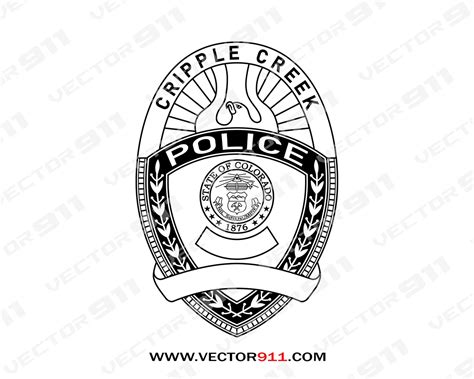 Cripple Creek Colorado Police Department Badge Vector911 Digital Vectors