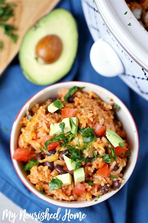 Stir in black beans and salsa. Slow Cooker Mexican Rice and Beans via @mynourishedhome | Healthy family meals, Mexican food ...
