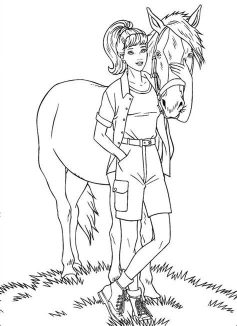 18+ Coloriage Barbie Cheval  Color Info